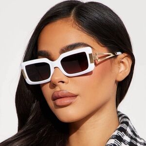 •Goal Getter• Square White Frames Sunnies